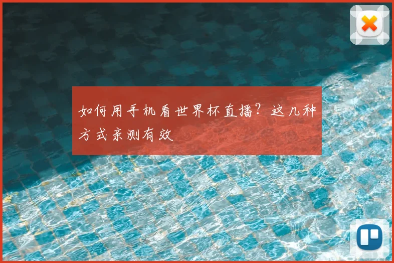 如何用手机看世界杯直播？这几种方式亲测有效
